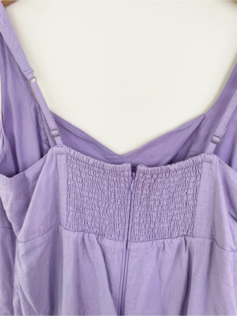Abercrombie & Fitch Linen Blend Lilac Sweetheart Neckline Mini Dress XL Purple